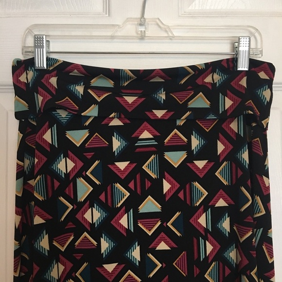 LuLaRoe Pink and Red Tiered A-Line Maxi Skirt for Casual Wear - Picture 3 of 6